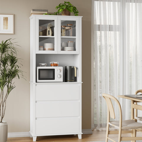 Homfa Bathroom Storage Cabinet, White Linen Cabinet, Narrow Tall Cabinet  Storage Tower with Door and Drawer 