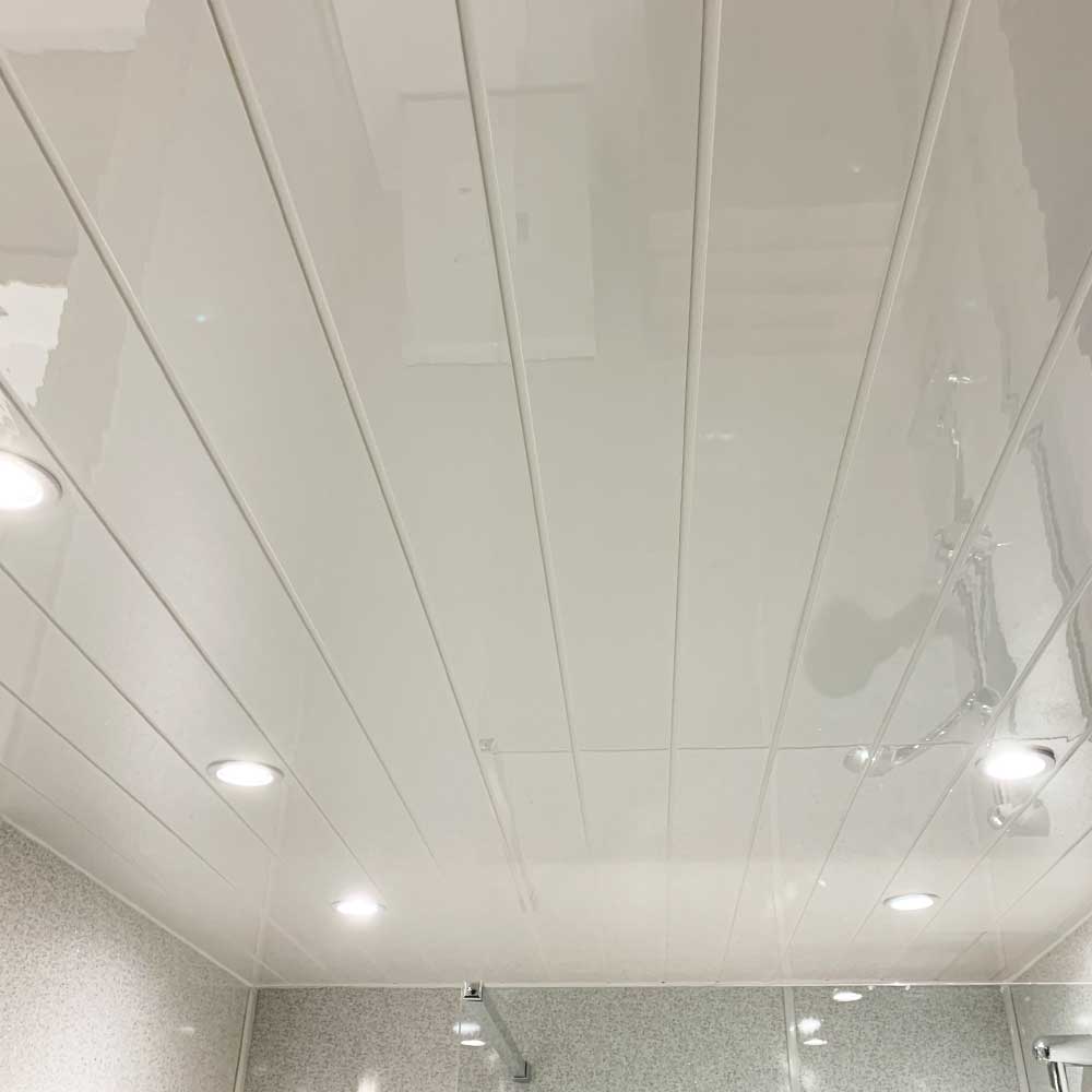 White White 2 Strip Ceiling Panel – Cladding Direct