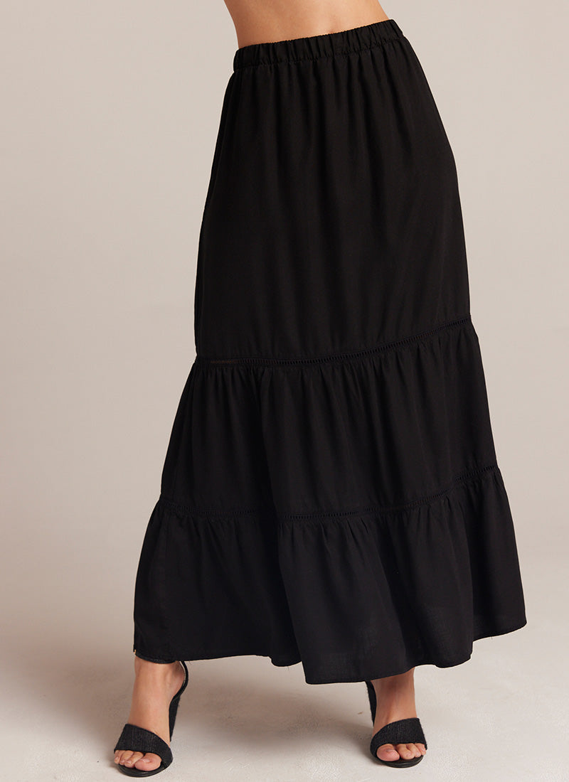 Ladder Trim Maxi Skirt