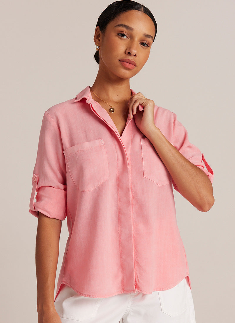 Split Back Button-Down