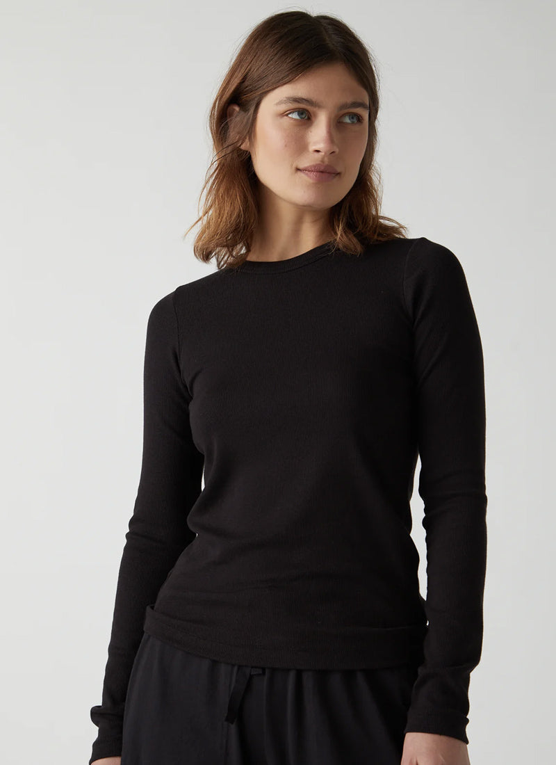 Camino Cotton Rib Long-Sleeve Top