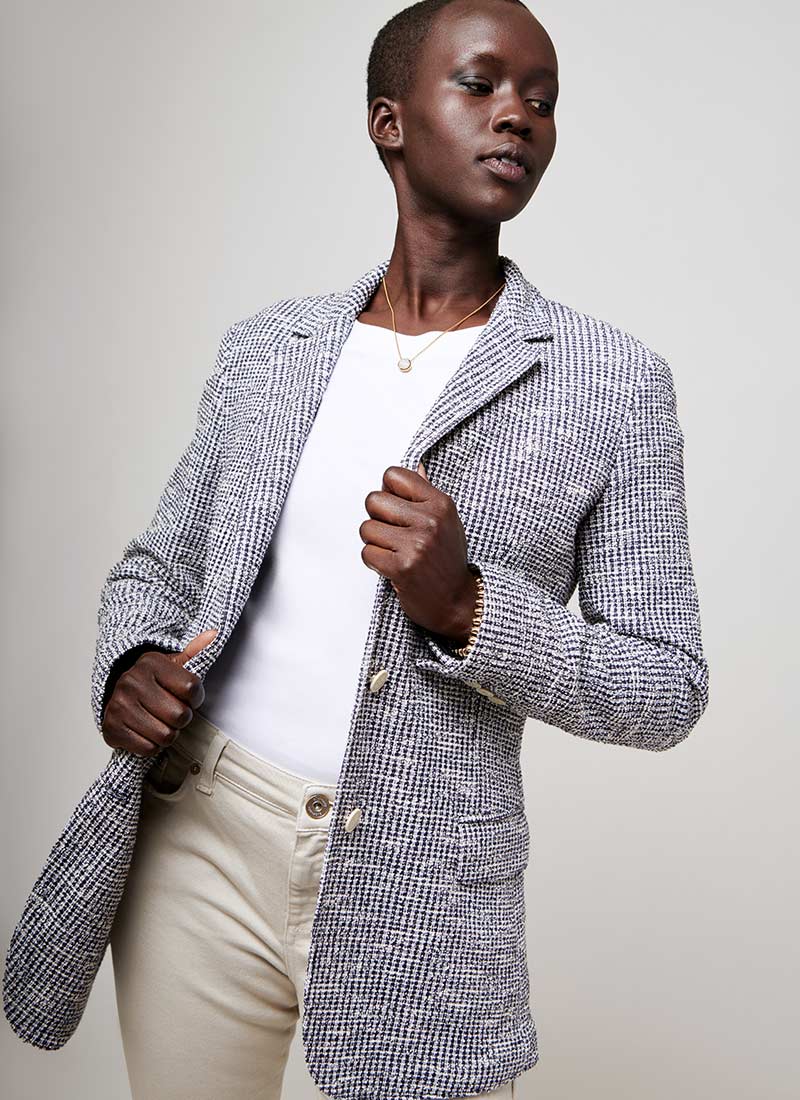 Single-Breasted Tweed Blazer