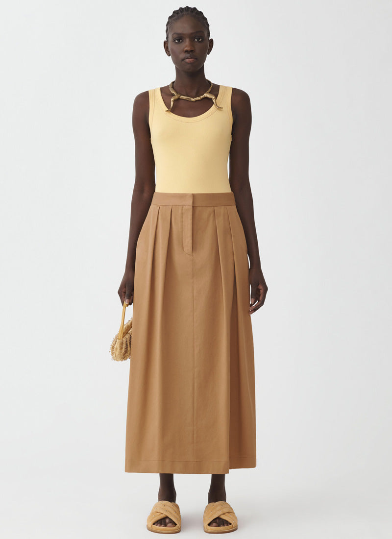 Gabardine Midi Skirt