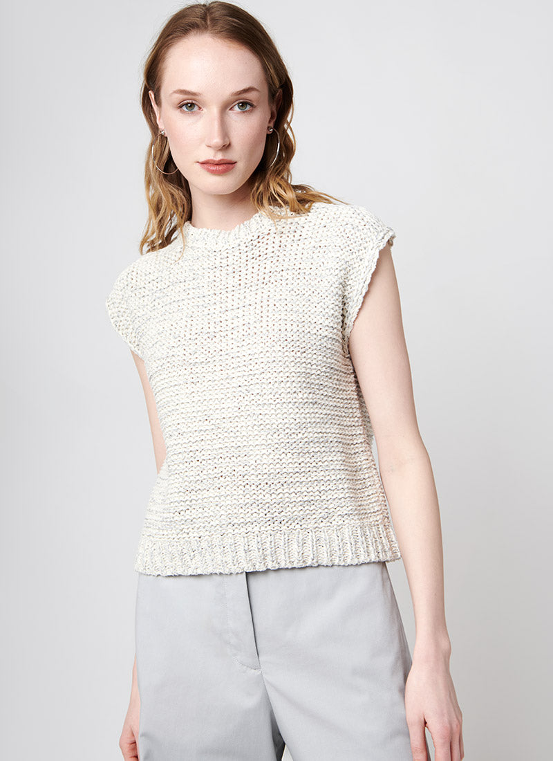 Sleeveless Mesh Effect Sweater