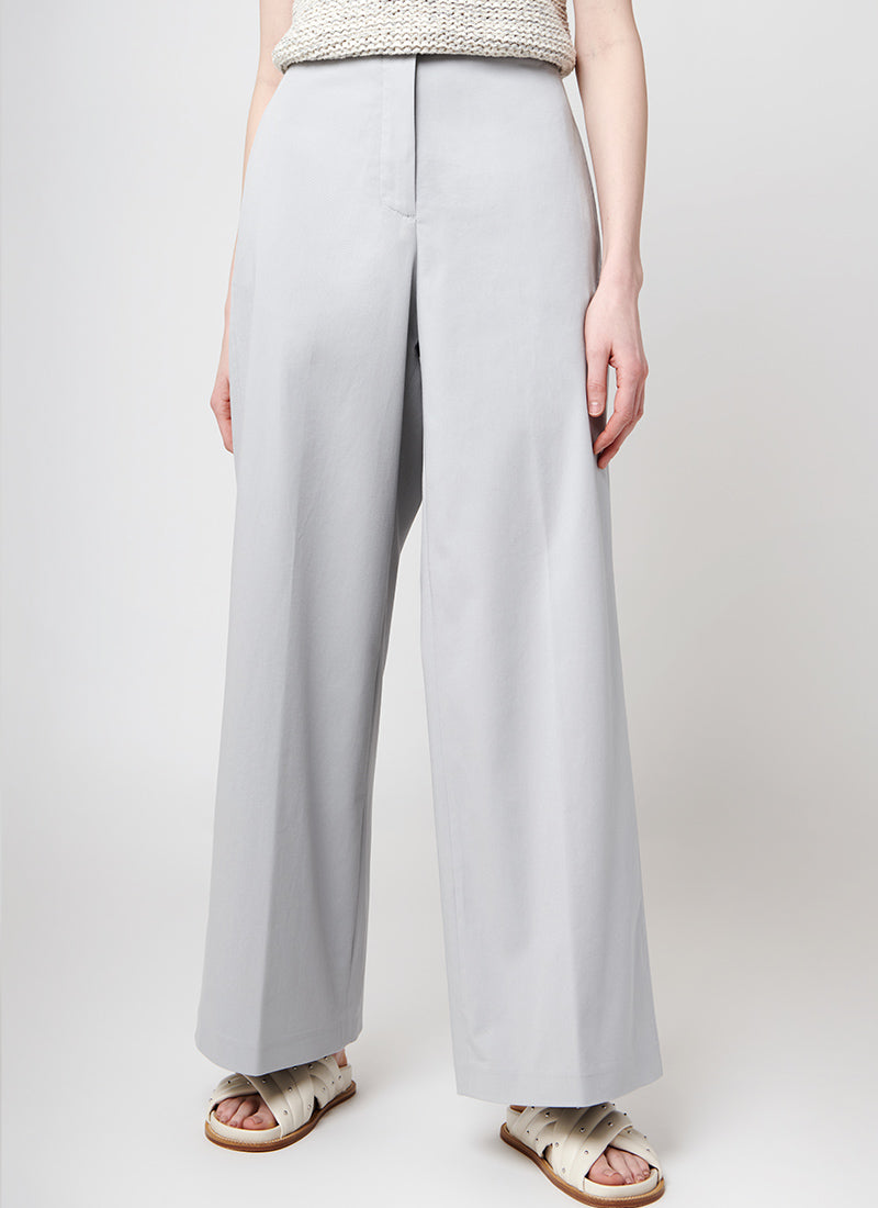 Wide-Leg Cotton Gabardine Pant