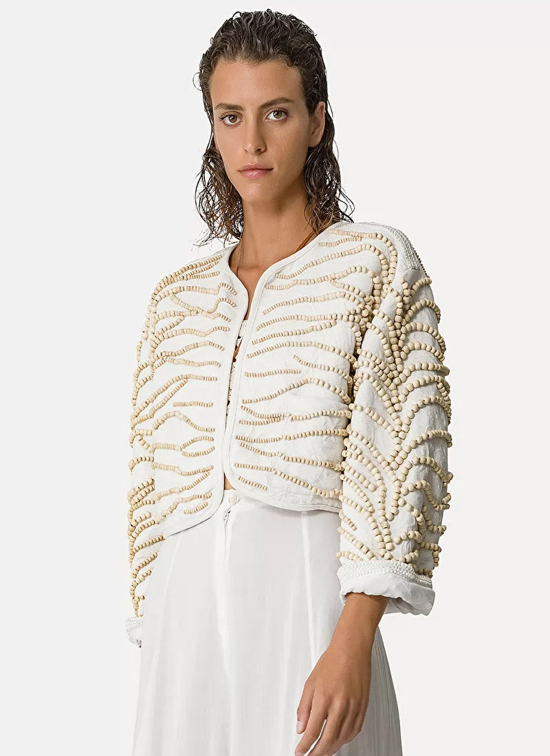 Beaded Jacquard Jacket