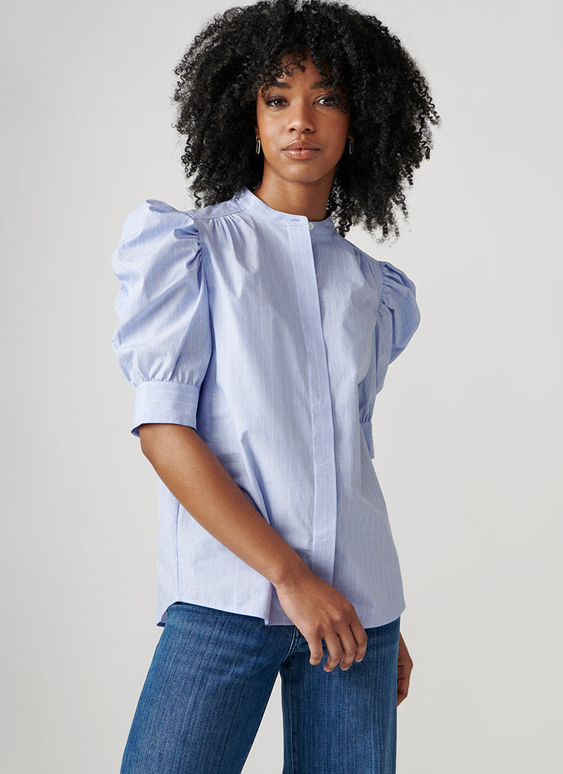 Ruched Puff Sleeve Shirt