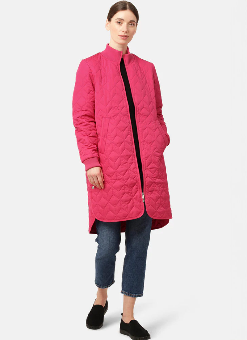 Long Diamond Quilted Coat