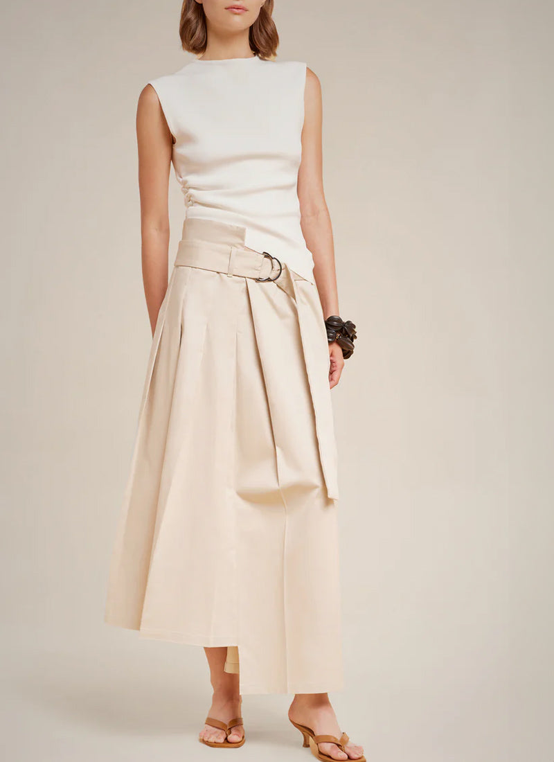 Belted Midi Skirt