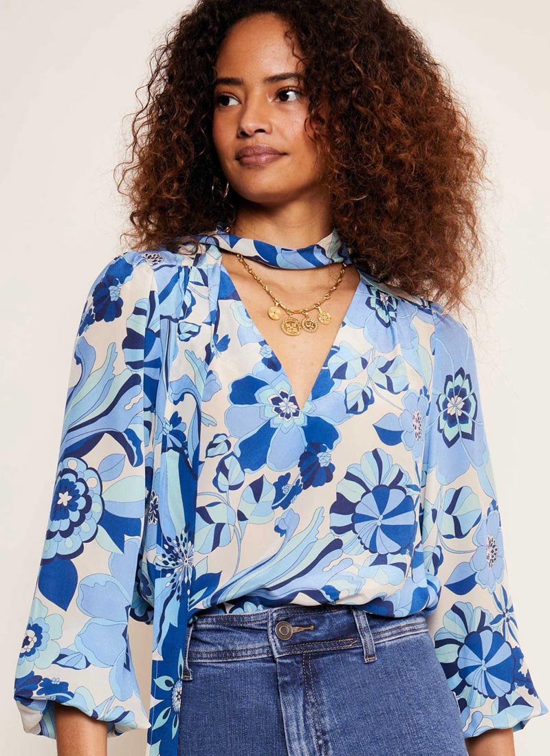 Moss Miami Floral Silk Blouse