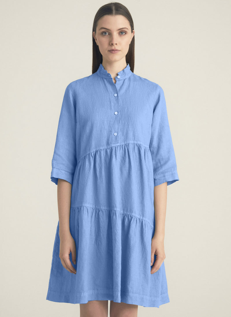 Linen Asymmetrical Hem Dress