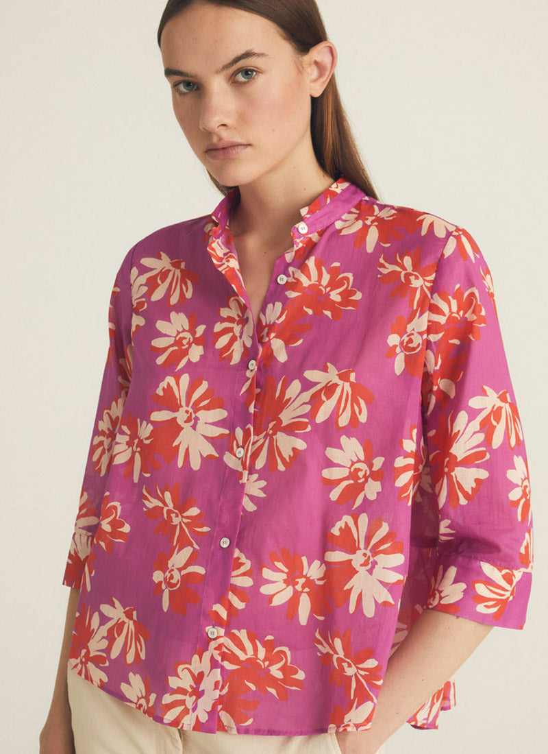 Printed Button-Up Top