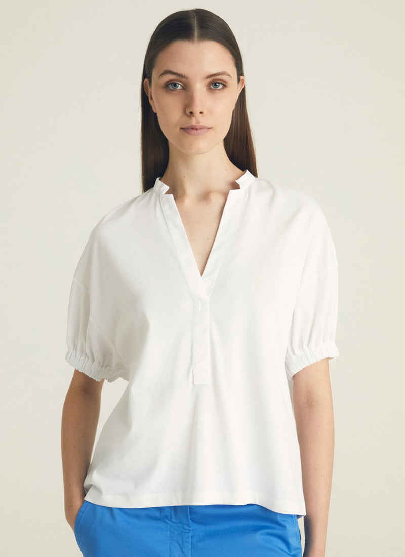 Short-Sleeve Poplin Top