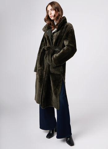 Reversible Hooded Cocoon Coat