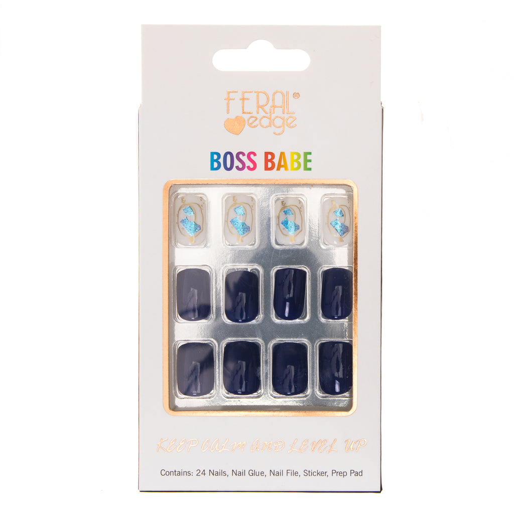 BOSS BABE SQUARE MID LENGHT FRENCH NAIL SET