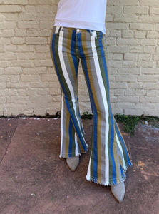 bell bottom striped jeans