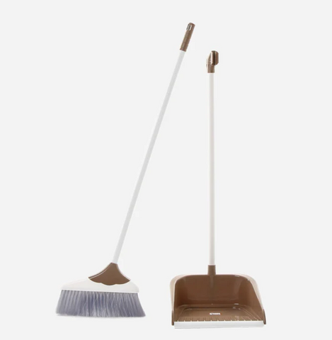 Homestyle Big Broom & Dust Pan with Rubber Grip Set