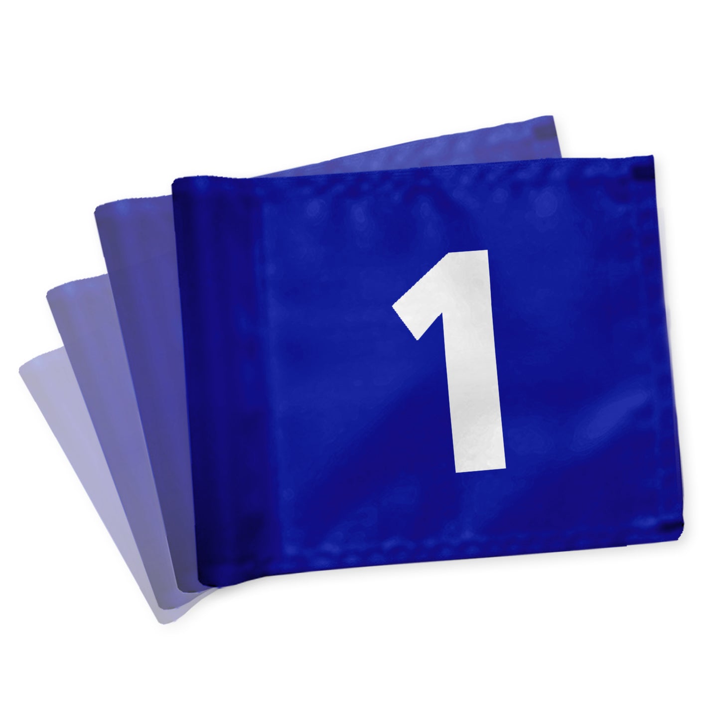 Puttinggreenflag 1-9, enkelsidet, blå med hvide tal, 200 gram flagdug