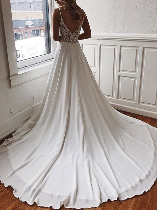 Backless Lace/Tulle Beach Wedding Dress Fashion Bridal Gown TN205
