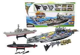 Toy Aircraft Carrier Submarine and Battleship Destroyer Combo with