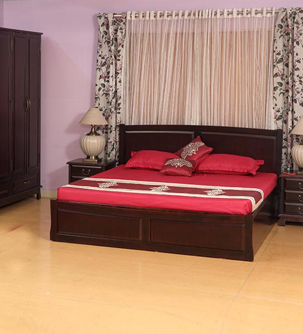 King Size Wooden Bed With Hydraulic Storage | Ekbote Furniture ...