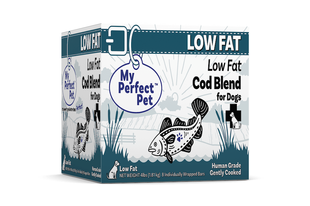 Low Fat Cod Blend for Dogs, by My Perfect Pet (product package)