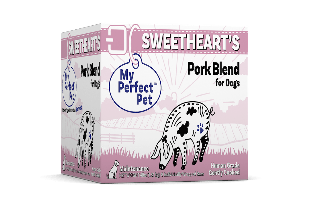 Sweetheart's Pork Blend for Dogs, by My Perfect Pet (product package)