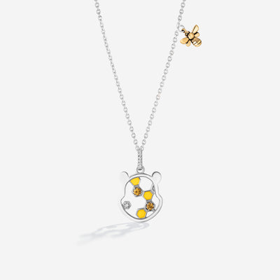 Disney’s Winnie the Pooh Enamel Necklace with Accent Diamonds