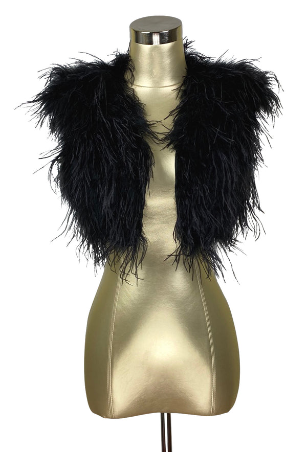 Ostrich Hollywood Glamour 1930s Vintage Style Bombshell Shrug - Blush