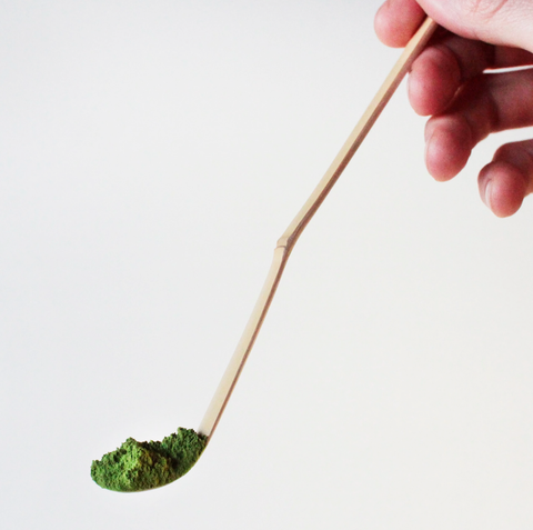 A Bamboo spoon with matcha