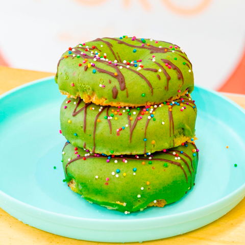 Matcha Baked Donuts with Sprinkles