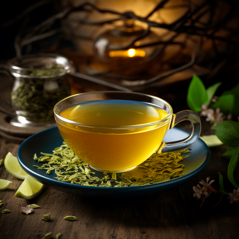 Green tea with Leaves