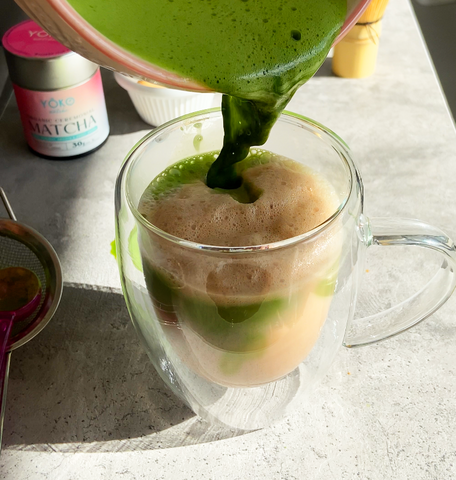 Combine the Pumpkin Spice milk with Matcha