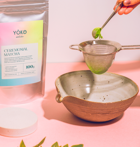 Sifting Yoko Organic Ceremonial Matcha