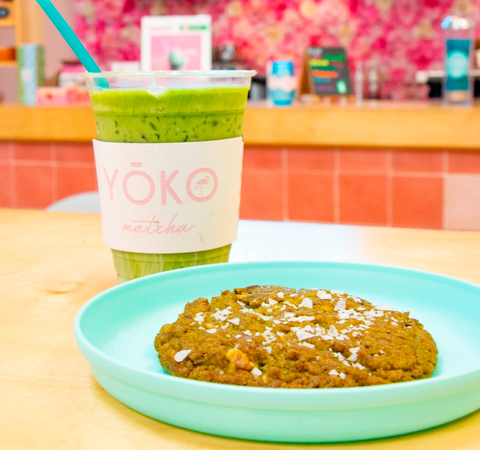 Matcha Cookies with Matcha Drink