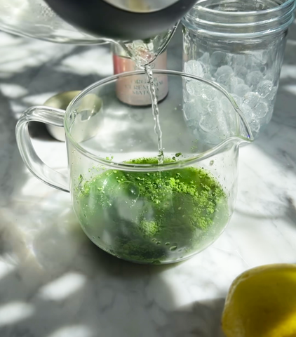 Pouring Water in Matcha