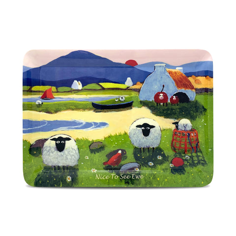 Melamine Serving Tray by Thomas Joseph Funny Sheep Design Irish/Scottish 