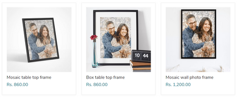 Mosaic photo frames at Dudus Online