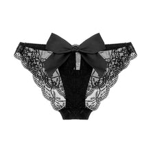 Load image into Gallery viewer, N163MW Varsbaby Women&#39;s Panty See Through Panties Cotton Crotch Lace Mesh Panties with Bow
