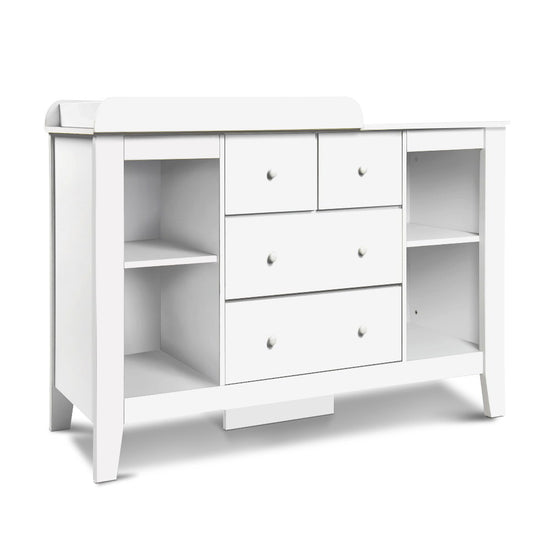 white dresser with toy storage