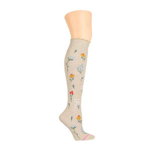 Knee High Compression Socks | Dr. Motion Wildflowers | Women (1 Pair) - Different Touch 