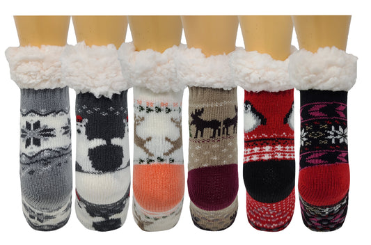 Sherpa Slippers Socks with Gripper