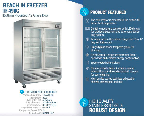 Padela PDGB-44F-ES 55 2-Section Glass-Door Merchandiser Freezer