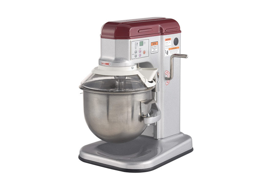 Main Street Equipment GMIX10 10 Qt. Planetary Stand Mixer with Guard &  Standard Accessories - 120V, 4/5 hp