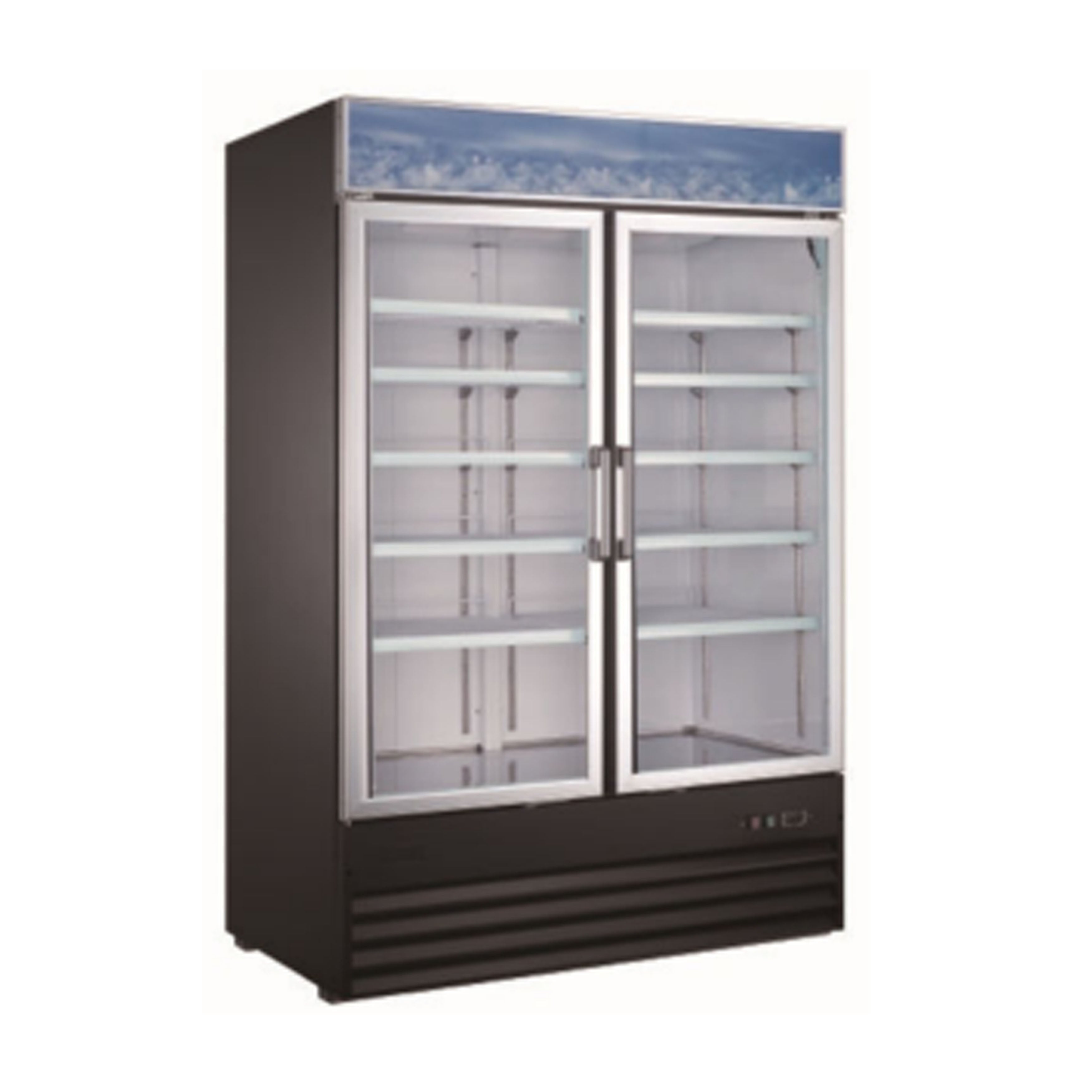 Chef AAA - G1.2BM2F-HC, Commercial 53" 2 Glass Door Merchandiser Refrigerator 45cu.ft.