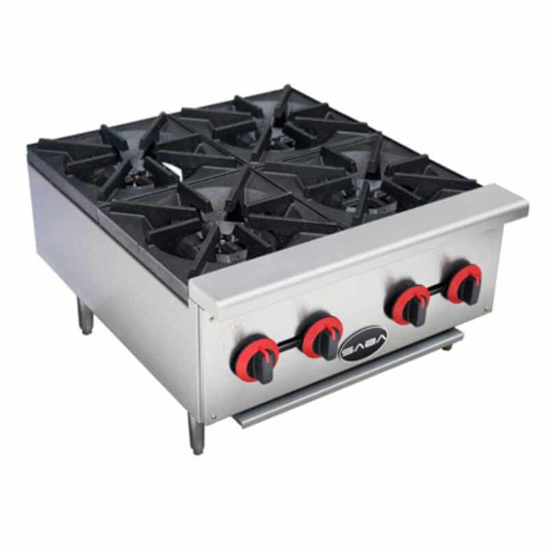 Saba GR60-GS24 - Commercial GAS Range (6 Burner) with 24 GAS Griddle, Broiler & Bottom Oven