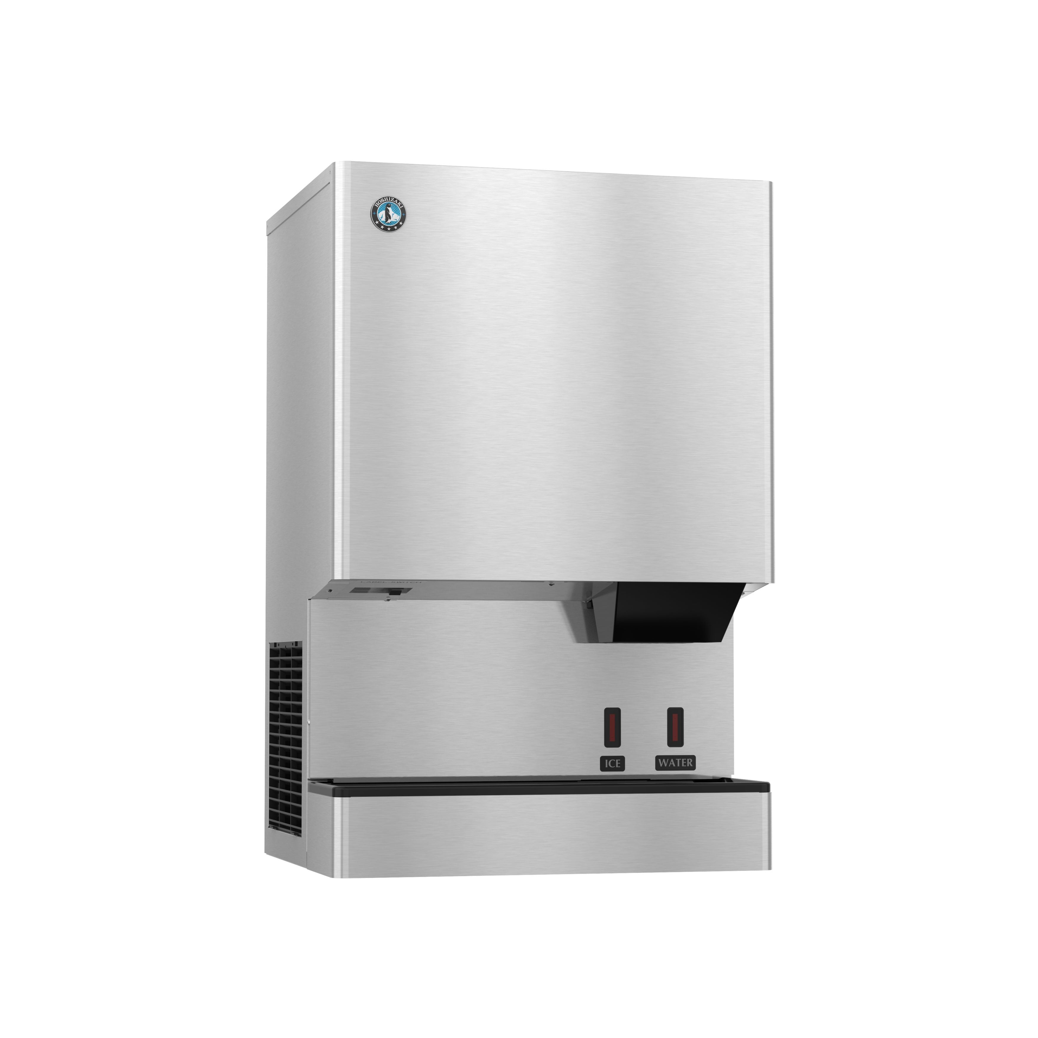 Hoshizaki KML-700MAJ Low Profile 30 Air Cooled Crescent Cube Ice Machine  with Stainless Steel Finish Ice Storage Bin - 658 lb. Per Day, 500 lb.  Storage