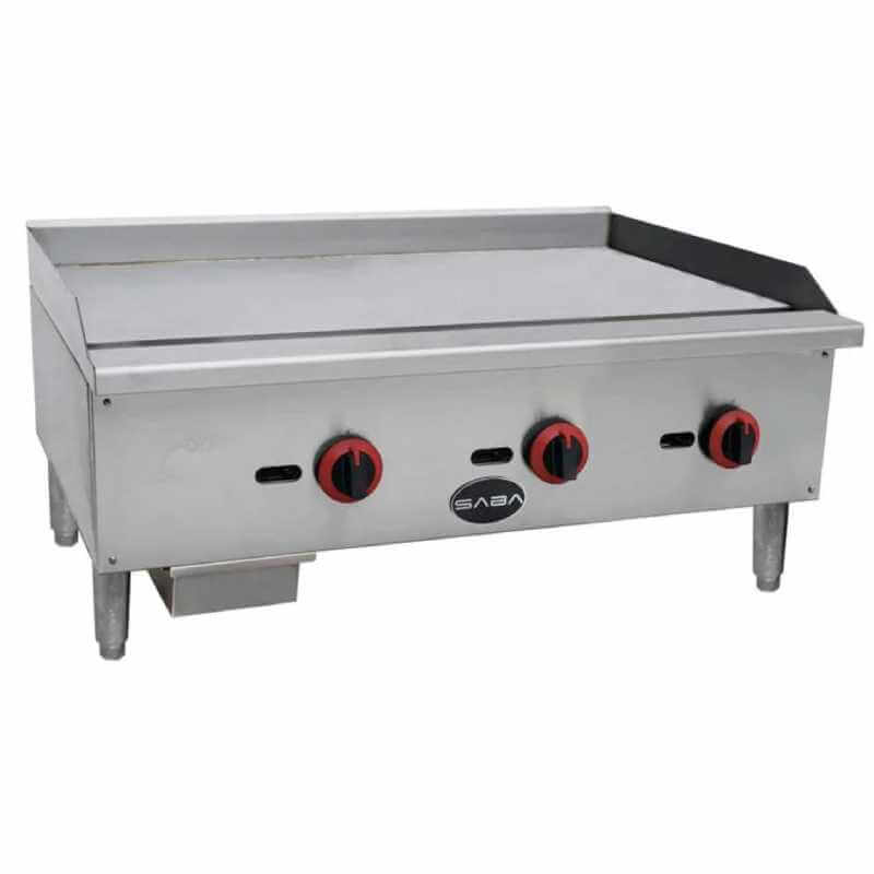 Saba GR60-GS24 - Commercial GAS Range (6 Burner) with 24 GAS Griddle, Broiler & Bottom Oven