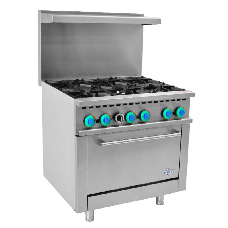 48 Commercial Gas Range with Convection Oven, 2 Open-top Burners and 36  Thermostatic Griddle