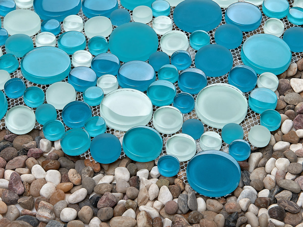 Glass Mosaic Tile Bubble Collection Gm 4104 Ocean Mixed Rounds Mosaicwarehouse 